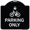 Signmission Parking With Cycle and Lock Symbol Heavy-Gauge Aluminum Architectural Sign, 18" x 18", BW-1818-23410 A-DES-BW-1818-23410 - alternate 1